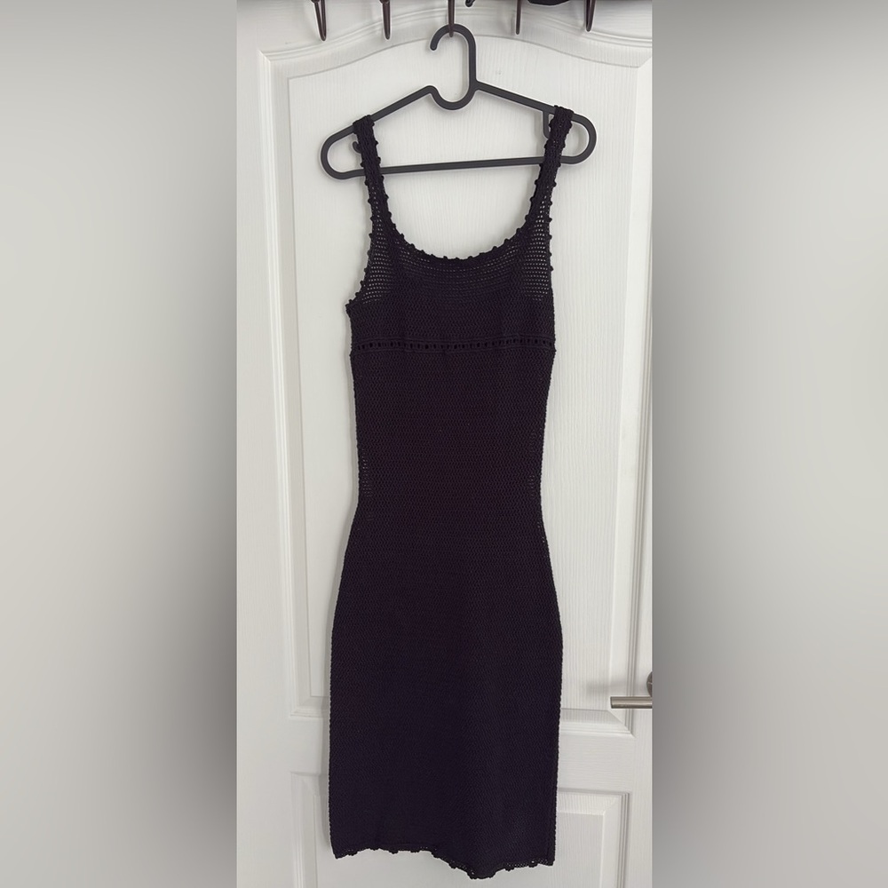 Wilfred Black Crochet Dress